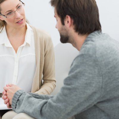 Man in meeting with a financial adviser