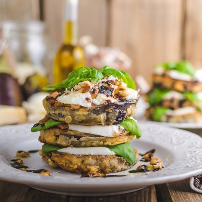 Mozzarella eggplant vegetarian dish