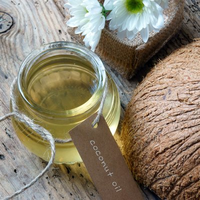 Coconut oil, essential oil, organic cosmetic