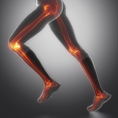 Focused on leg bones anatomy