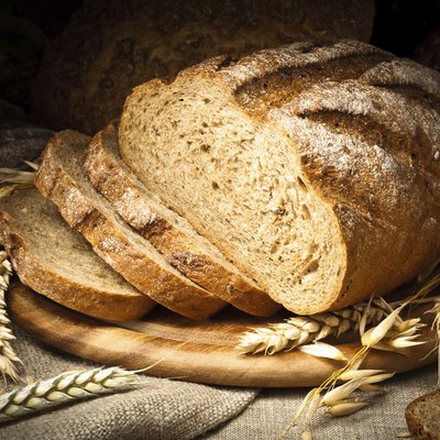baked bread on wooden table