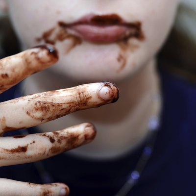 Girl eating chocolate
