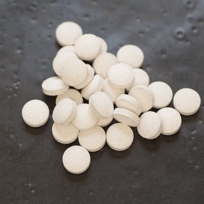 Close-up view of Magnesium pills