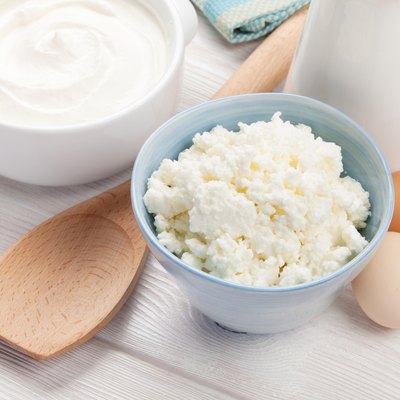 Dairy products. Sour cream, milk and cheese