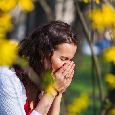 Woman with hay fever