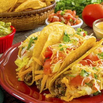 plate of crispy beef tacos