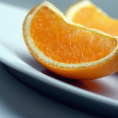 Orange wedges in a plate