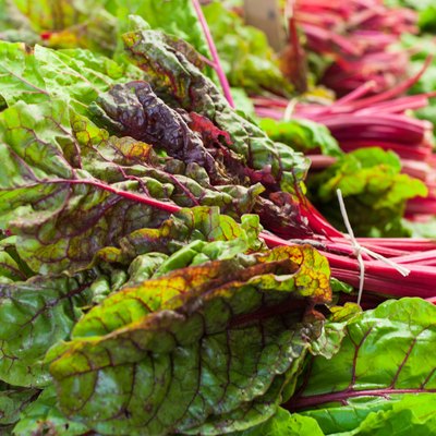 Red swiss chard bunch raw and fresh