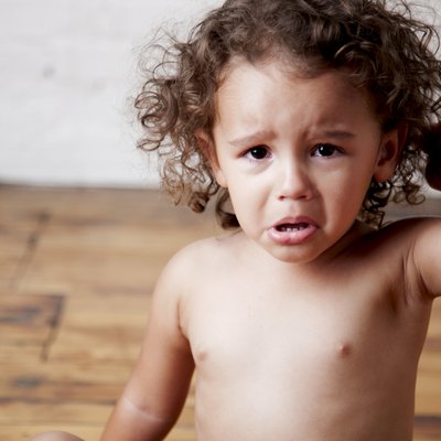 Mixed Race Toddler Girl is Angry and Crying