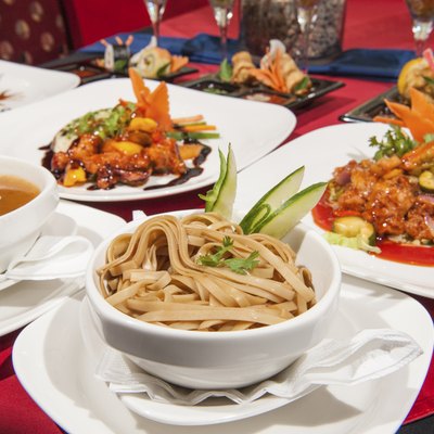 Selection of chinese food in a restaurant