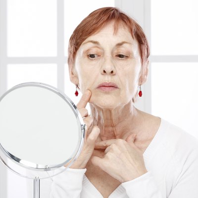 Mature woman and wrinkles.