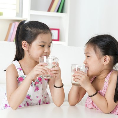 Children drinking milk.