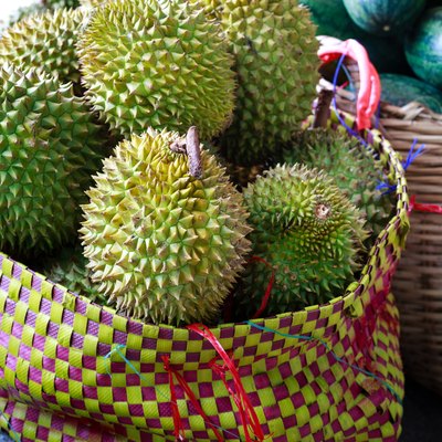 Large basket with durian