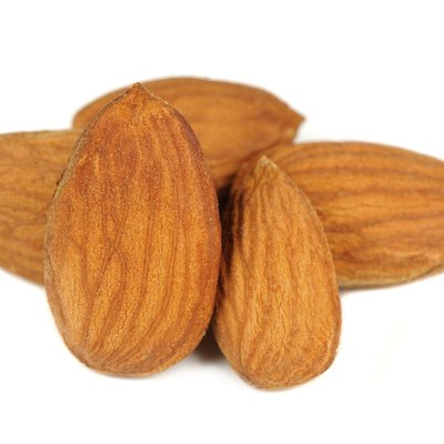Shelled Almonds Isolated on White Background