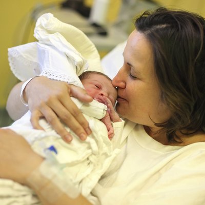 Mother with her newborn baby