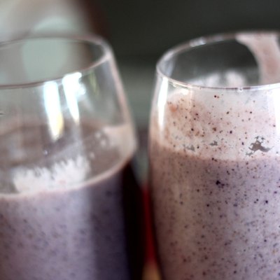 Fresh purple smoothies
