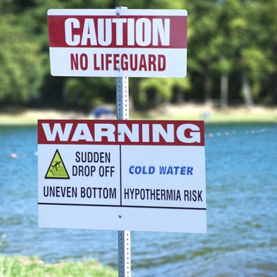No Lifeguard Sign