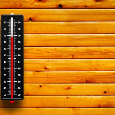 3d Thermometer heat on wood background