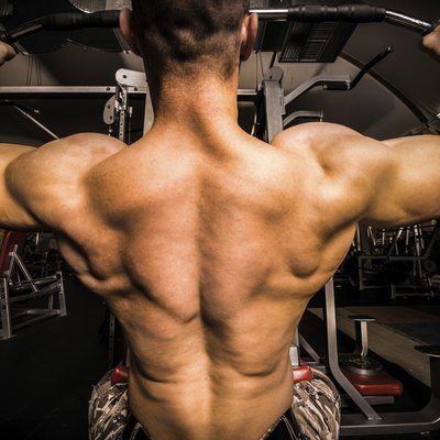 Bodybuilder With Big Back In the Gym