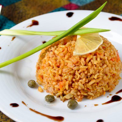 brown rice with capers, lemon, chive and balsamic vinegar