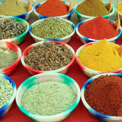 Assortment of powder spices