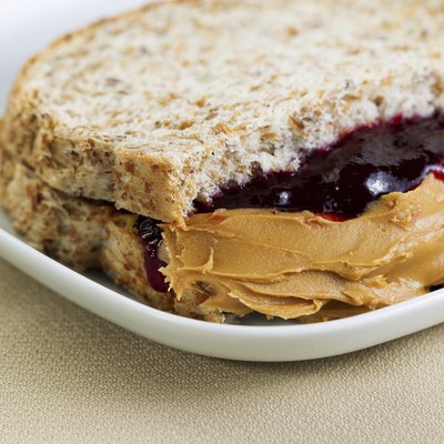 Tasty Creamy Peanut Butter and Jelly Sandwich