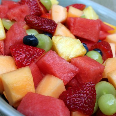 Close-up of Bowl Full of Colorful Fruit Salad