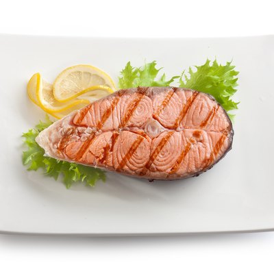 Grilled salmon stake