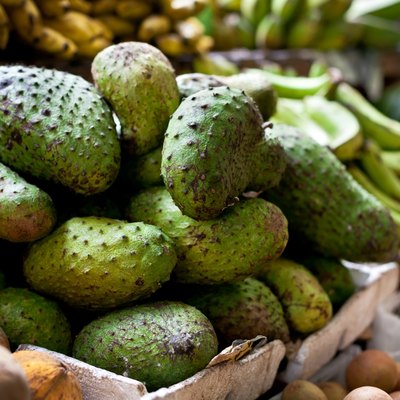 Soursop fruit on asian market, Philippines