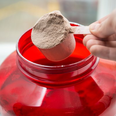 Whey protein scoop. Sports nutrition.