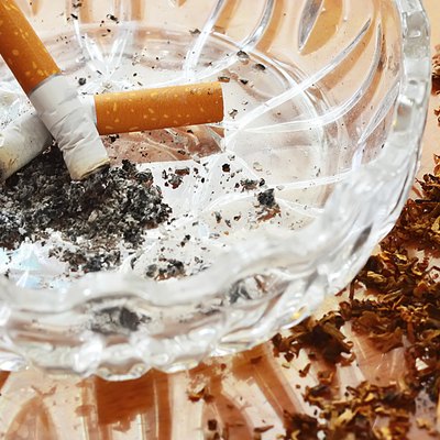 cigarettes extinguished in an ashtray