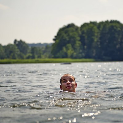 Man in the water