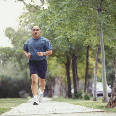 Man jogging in park