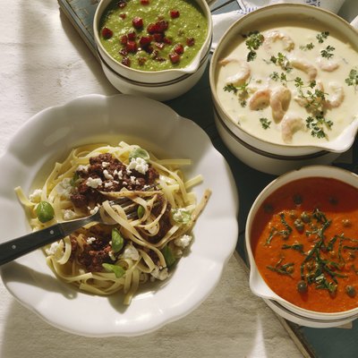 Tagliatelle with various sauces