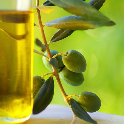 Oliveoil and olives.