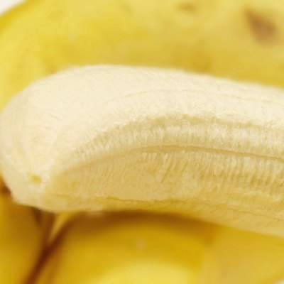Close-up of a peeled banana
