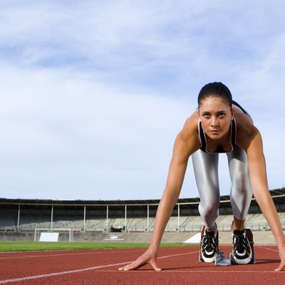 Woman at starting line