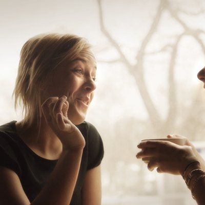 Two women meet for coffee