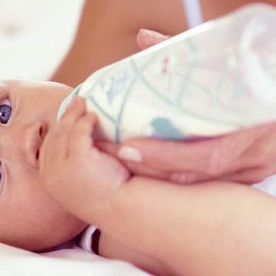 Baby drinking from bottle