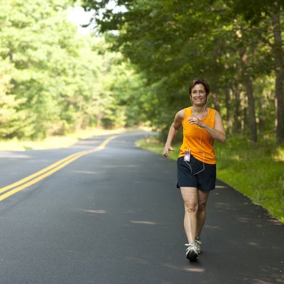 woman speed walking