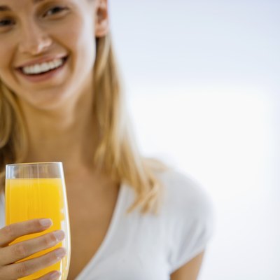 Woman with orange juice