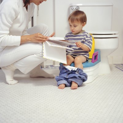 Mother potty training son (15-18 months)
