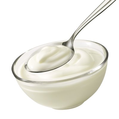 Bowl with yoghurt