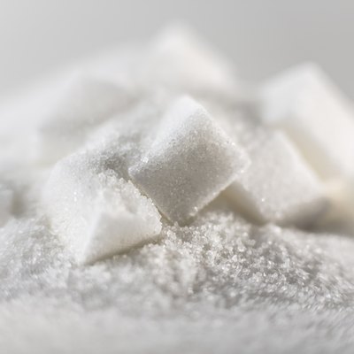 sugar cubes heaped on a pile