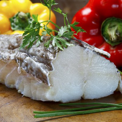 Baked cod with olive oil