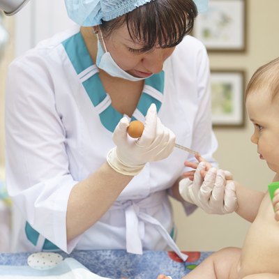 Baby healthcare and treatment. Medical research. Blood tests.