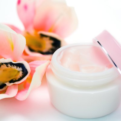 Closeup of jar of moisturizing face cream