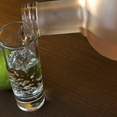 Pouring vodka in the glass