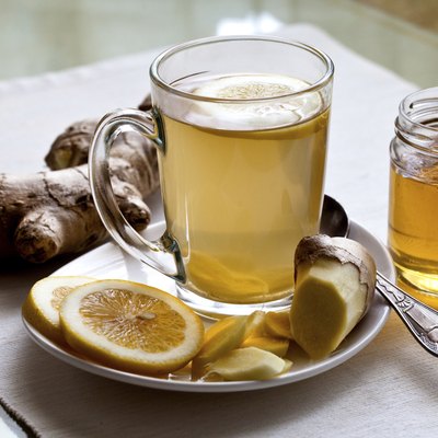 ginger tea with honey and lemon