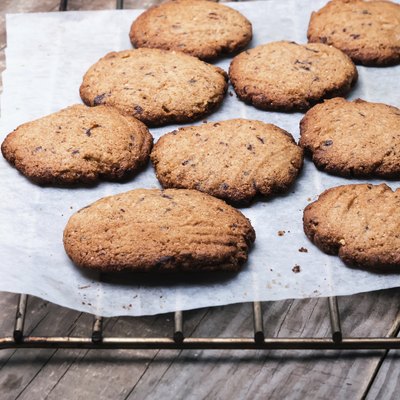 Homemade wholegrain cookies with chocolate